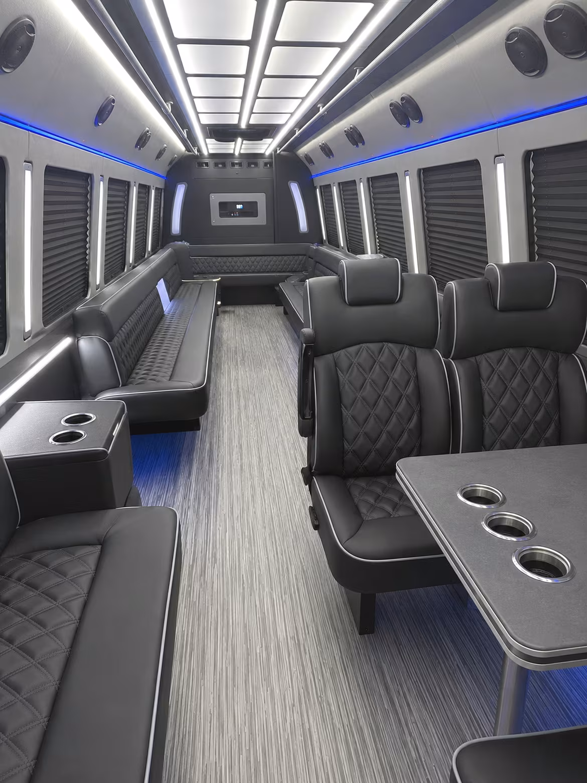 davie 25 passenger party bus inside