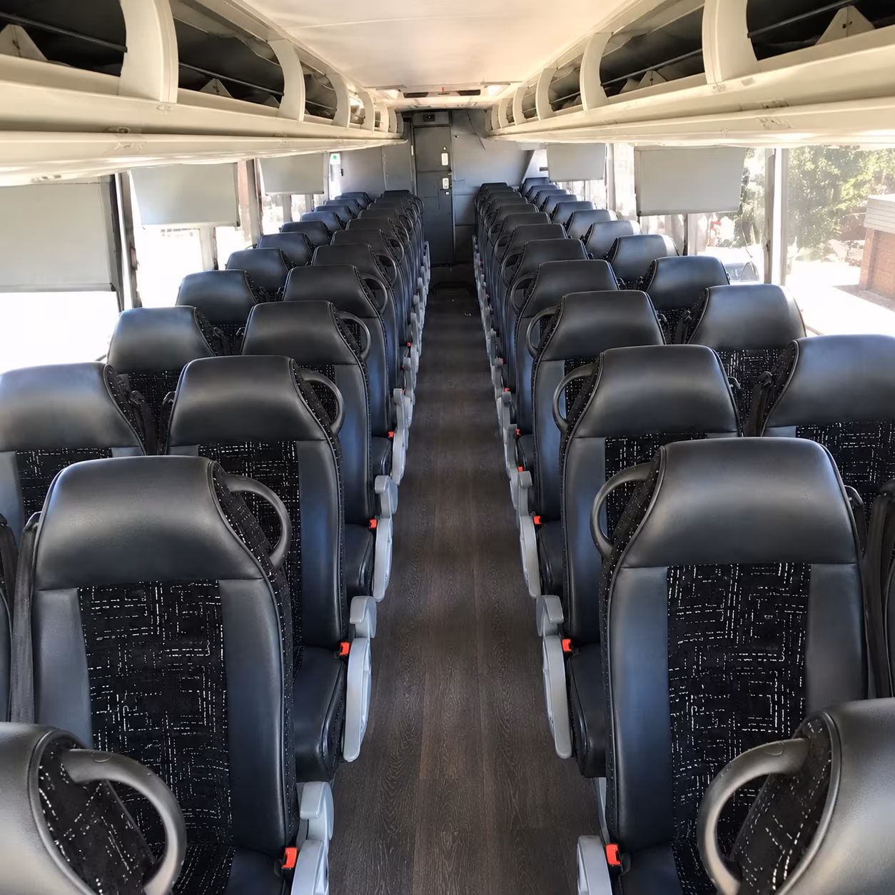 sunrise charter bus rental interior