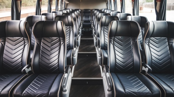 54 passenger charter bus inside coconut creek