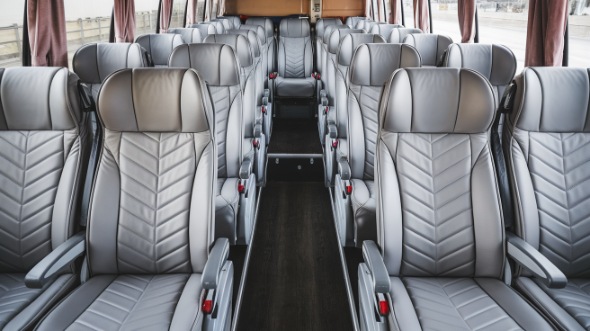 56 passenger charter bus interior view