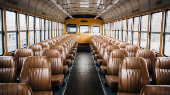 davie school bus rental interior